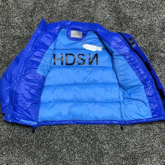 Hudson Blue Puffer Coat Sz M - Picture 2 of 15